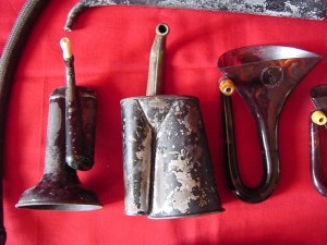 Collection of 7 antique ear trumpets