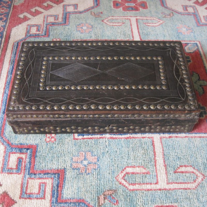 Unusual Leather-Covered & Brass Decorated Surgical Instrument Case Case1 Unusual Leather-Covered & Brass Decorated Surgical Instrument Case