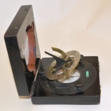 Cased universal compass sundial by Charles Nephew & Co., Calcutta
