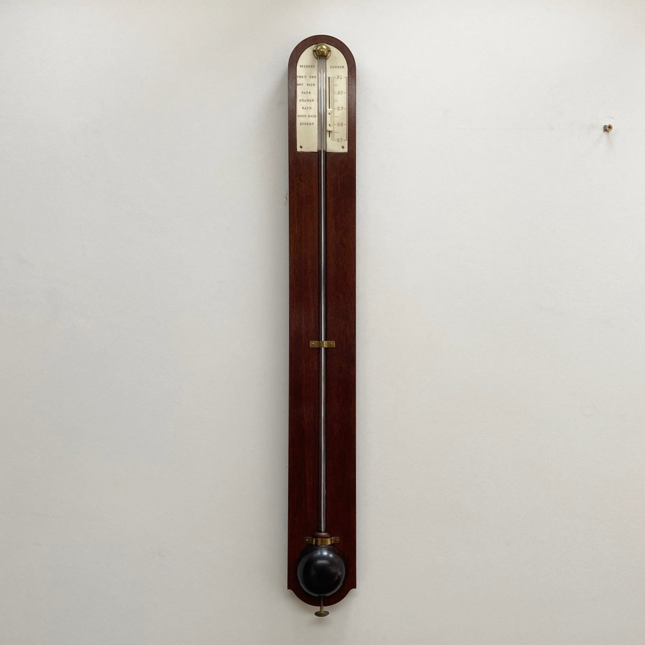 Late Eighteenth Century Mahogany Stick Barometer by Gilbert London Eighteenth Century Stick Barometer by Gilbert London 1 Late Eighteenth Century Mahogany Stick Barometer by Gilbert London
