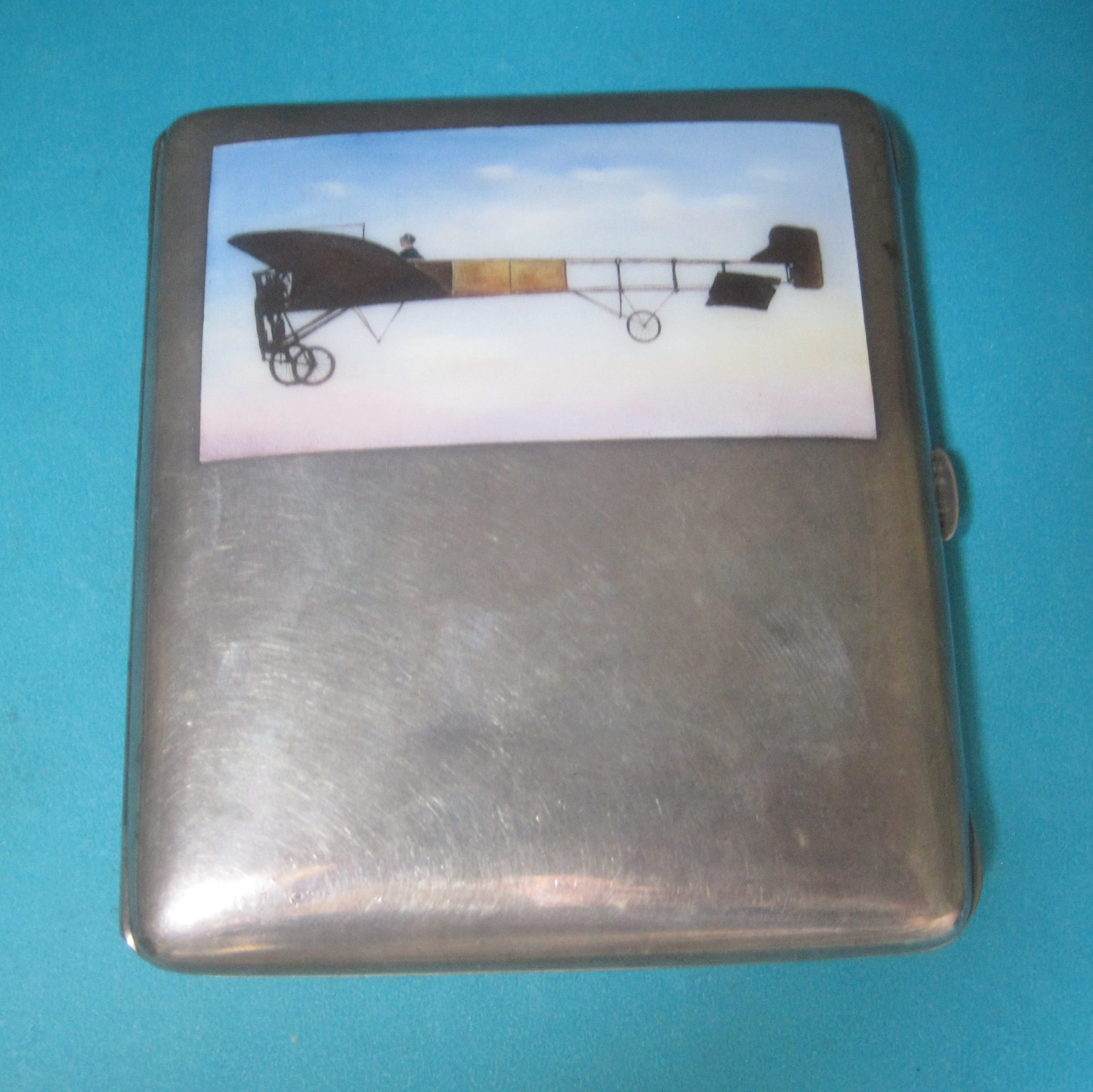 C1909 Silver Cigarette Case with Bleriot Monoplane BleriotCase1 C1909 Silver Cigarette Case with Bleriot Monoplane