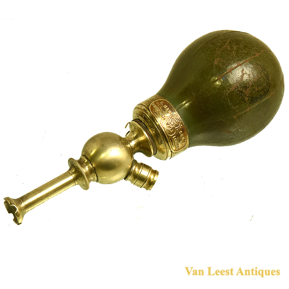An antique enema rubber bulb. Maw Thompson enema rubber bulb – van Leest Antiques (3) An antique enema rubber bulb.