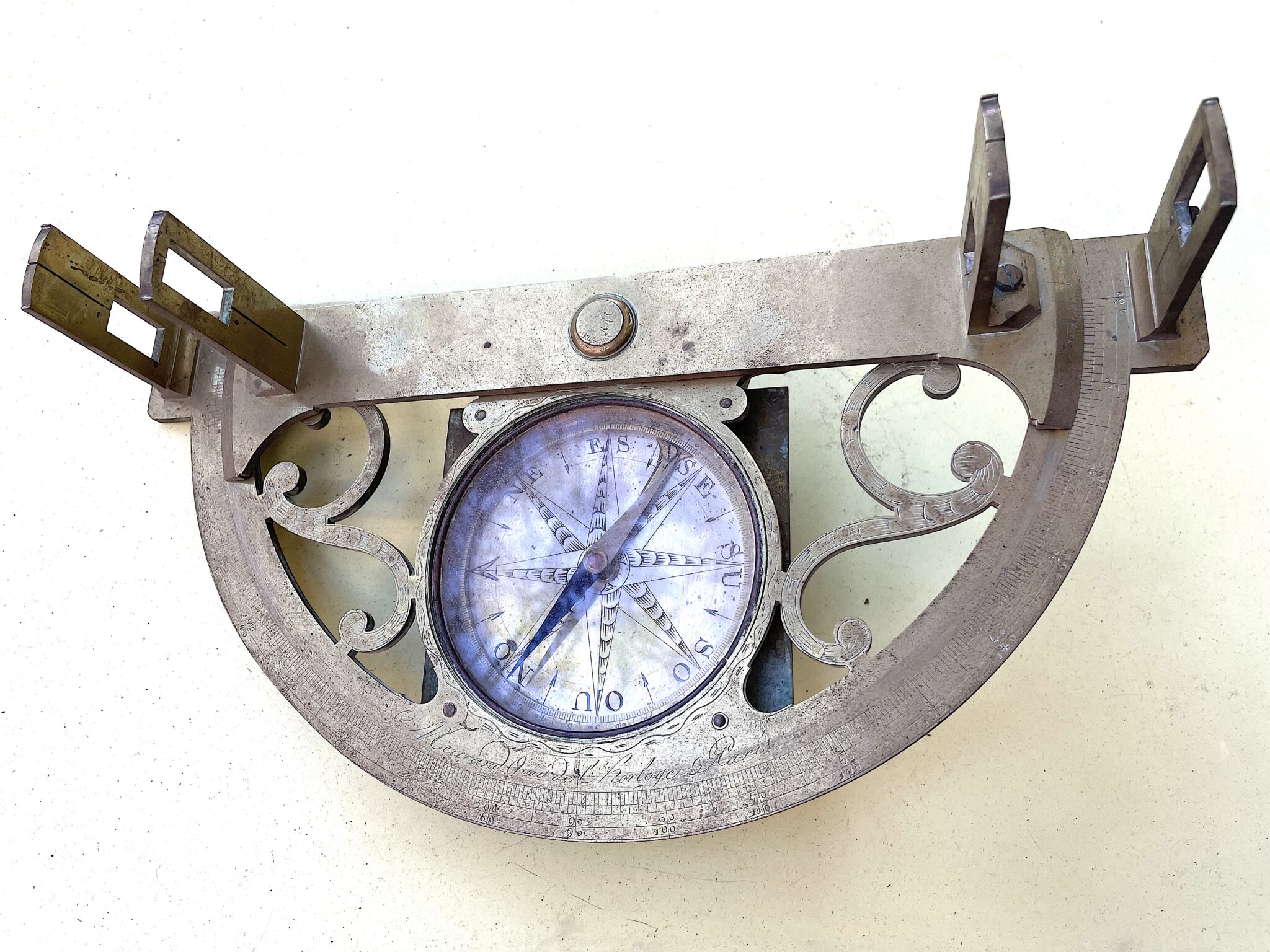 Large Surveying Graphometer Meurand A Paris C. 1770  29,5 CM