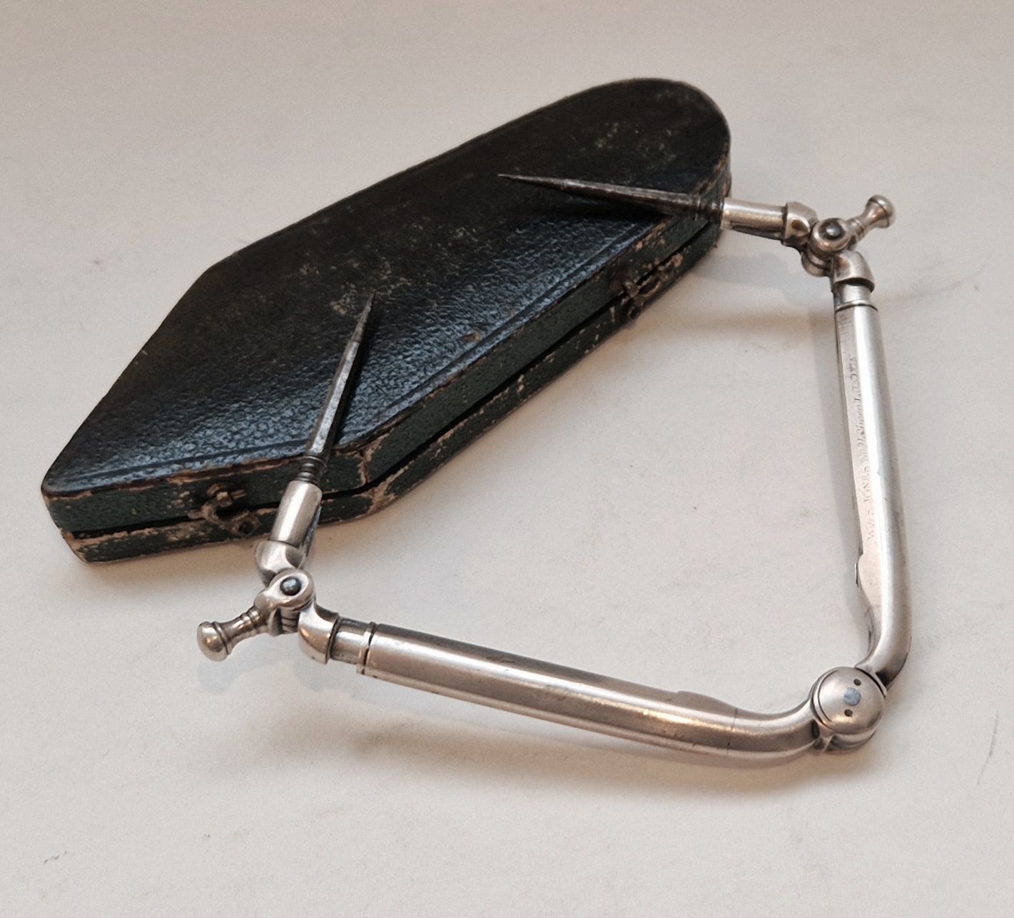 Rare silver example of the “new pair of pocket compasses” invented by Jones, c. 1800