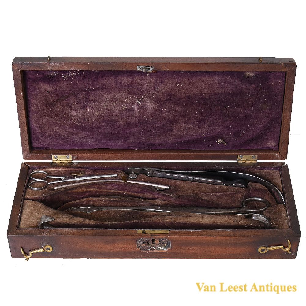Obstetrical set Maw, c. 1840 441011zq Obstetrical set Maw, c. 1840 – Van Leest Antiques (1) Obstetrical set Maw, c. 1840